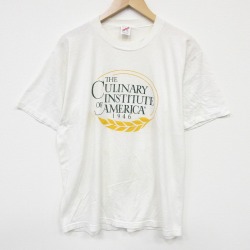XL★古着 ジャージーズ 半袖 ビンテージ Tシャツ メンズ 80年代 80s CULINARY クルーネック USA製 薄ベージュ 26apr02