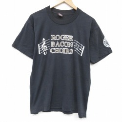 L★古着 フルーツオブザルーム 半袖 ビンテージ Tシャツ メンズ 90年代 90s ROGER クルーネック USA製 黒 26apr02