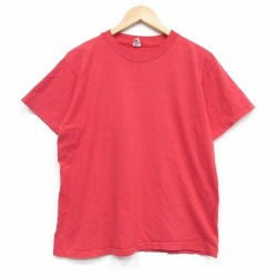 L★古着 チャンピオン champion 半袖 ビンテージ Tシャツ メンズ 80年代 80s 無地 コットン クルーネック USA製 赤【spe】 26apr02