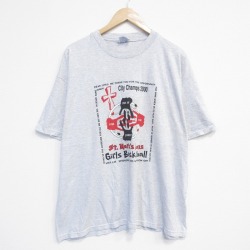 ヘインズ 00s 半袖Tシャツ バスケットボール グレー XL | 古着