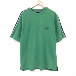 XL★古着 エアロポステール 半袖 ビンテージ Tシャツ メンズ 00年代 00s ワンポイントロゴ 鹿の子 コットン クルーネック 緑 26apr04