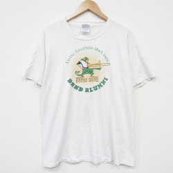 L★古着 ヘインズ 半袖 ビンテージ Tシャツ メンズ 90年代 90s ノートルダム コットン クルーネック USA製 白 26apr04