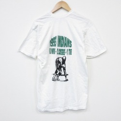 L★古着 ヘインズ 半袖 ビンテージ Tシャツ メンズ 90年代 90s アメフト コットン クルーネック 白 26apr04