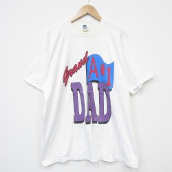 XL★古着 半袖 ビンテージ Tシャツ メンズ 90年代 90s DAD 大きいサイズ コットン クルーネック USA製 白 26apr04