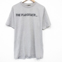 L★古着 ナイキ NIKE 半袖 ビンテージ Tシャツ メンズ 00年代 00s プレイマーカー クルーネック 薄グレー 霜降り 26apr03