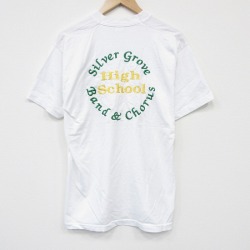 L★古着 フルーツオブザルーム 半袖 ビンテージ Tシャツ メンズ 90年代 90s ハイスクール 刺繍 クルーネック USA製 白 26apr03