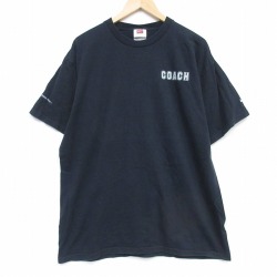 XL★古着 ナイキ NIKE 半袖 ビンテージ Tシャツ メンズ 00年代 00s コーチ コットン クルーネック 黒 26apr02