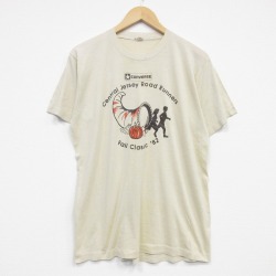 L★古着 半袖 ビンテージ Tシャツ メンズ 80年代 80s コンバース ランナー クルーネック ベージュ 26apr02