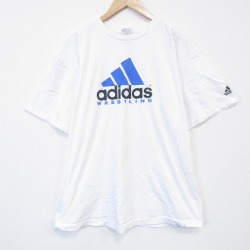 XL★古着 アディダス adidas 半袖 ビンテージ Tシャツ メンズ 00年代 00s ビッグロゴ 大きいサイズ コットン クルーネック 白 26apr03