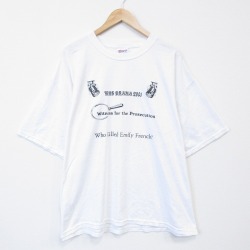 XL★古着 ヘインズ 半袖 ビンテージ Tシャツ メンズ 00年代 00s WHS DRAMA 大きいサイズ クルーネック 白 26apr03