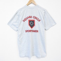 L★古着 フルーツオブザルーム 半袖 ビンテージ Tシャツ メンズ 90年代 90s スクエア 胸ポケット付き クルーネック USA製 薄グレー 霜降り 26apr03
