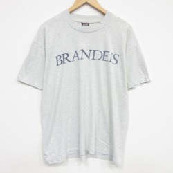 XL★古着 フルーツオブザルーム 半袖 ビンテージ Tシャツ メンズ 90年代 90s BRANDEIS クルーネック USA製 薄グレー 霜降り 26apr04