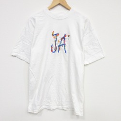 L★古着 半袖 ビンテージ Tシャツ メンズ 90年代 90s JA 刺繍 コットン クルーネック 白 26apr04