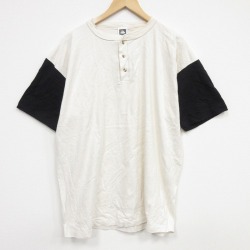 90s 半袖Tシャツ ヘンリーネック 生成り XL | 古着