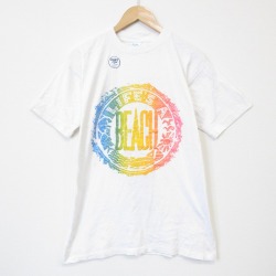 L★古着 半袖 ビンテージ Tシャツ メンズ 90年代 90s ビーチ コットン クルーネック 白 26apr06