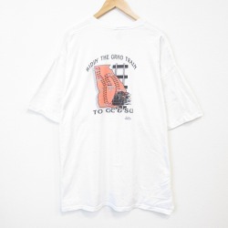 XL★古着 ジャージーズ 半袖 ビンテージ Tシャツ メンズ 90年代 90s 汽車 大きいサイズ クルーネック USA製 白 26apr06