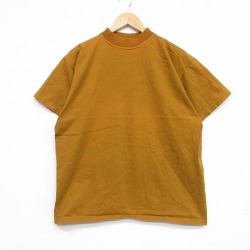 XL★古着 半袖 ビンテージ Tシャツ メンズ 80年代 80s 無地 コットン クルーネック 茶 26apr23
