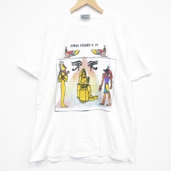 XL★古着 リー Lee 半袖 ビンテージ Tシャツ メンズ 90年代 90s 古代エジプト 大きいサイズ コットン クルーネック USA製 白【spe】 26apr23