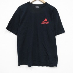 L★古着 半袖 ビンテージ Tシャツ メンズ 00年代 00s Bass コットン クルーネック 黒 26apr25