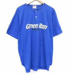 XL★古着 半袖 ビンテージ Tシャツ メンズ 90年代 90s グリーンラン 大きいサイズ USA製 青 26apr25