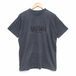 L★古着 半袖 ビンテージ Tシャツ メンズ 90年代 90s バハマ クルーネック USA製 黒他 ボーダー 26apr25