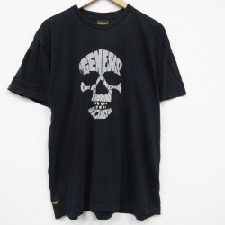 XL★古着 半袖 ビンテージ Tシャツ メンズ 00年代 00s スカル コットン クルーネック 黒 26apr27
