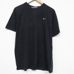 L★古着 ナイキ NIKE 半袖 ビンテージ Tシャツ メンズ 00年代 00s ワンポイントロゴ コットン クルーネック 黒 26apr27