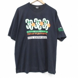 XL★古着 スクリーンスターズ 半袖 ビンテージ Tシャツ メンズ 90年代 90s バスケットボール 大きいサイズ クルーネック USA製 黒【spe】 26apr30