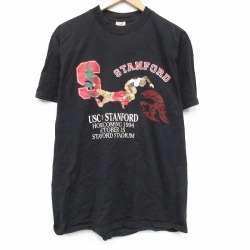 ジャージーズ 90s 半袖Tシャツ スタンフォード ブラック L | 古着