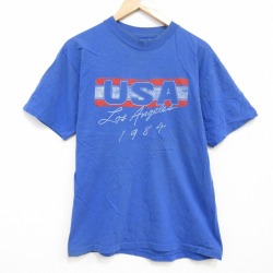 80s 半袖Tシャツ ロサンゼルス ブルー L | 古着