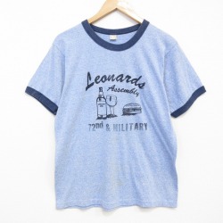 半袖Tシャツ 霜降りリンガー ネイビー M | 古着