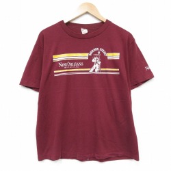 80s 半袖Tシャツ ニューオリンズ バーガンディ L | 古着