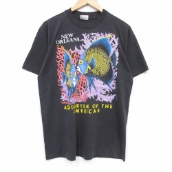 ヘインズ 90s 半袖Tシャツ 魚 ブラック L | 古着