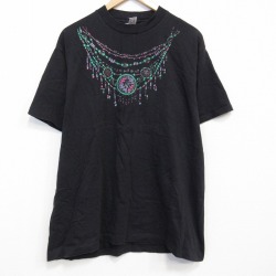 80s 半袖Tシャツ ネックレス ブラック XL | 古着