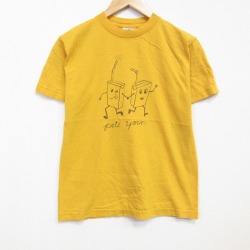 S★古着 半袖 ビンテージ Tシャツ メンズ 00年代 00s pete yorn コットン クルーネック 黄 26may02