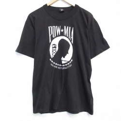 80s 半袖Tシャツ POW MIA ブラック L | 古着