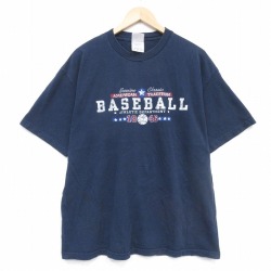 00s 半袖Tシャツ ベースボール ネイビー XL | 古着