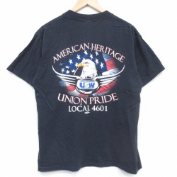 90s 半袖Tシャツ 鳥 ブラック XL | 古着