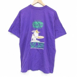 フルーツオブザルーム 90s 半袖Tシャツ ピザ パープル XL | 古着