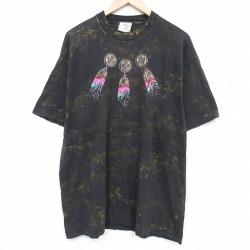 フルーツオブザルーム 90s 半袖Tシャツ フェザー ブラック XL | 古着