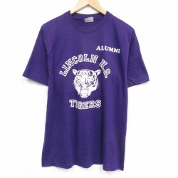 ヘインズ 80s 半袖Tシャツ タイガース パープル L | 古着