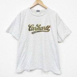 XL★古着 半袖 ビンテージ Tシャツ メンズ 90年代 90s ビッグロゴ 大きいサイズ クルーネック グレー 霜降り【spe】 26may21