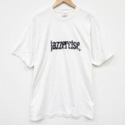 XL★古着 半袖 ビンテージ Tシャツ メンズ 90年代 90s ジャザサイズ ハンドペイント クルーネック USA製 白 26may21