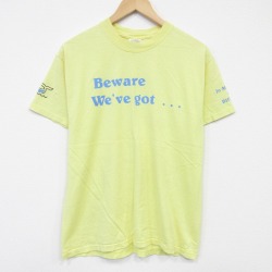 00s 半袖Tシャツ メッセージ イエロー M | 古着