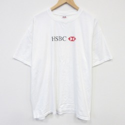 00s 半袖Tシャツ HSBCホールディングス ホワイト メンズXL相当 | 古着