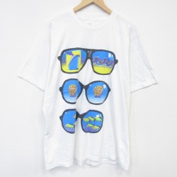 90s 半袖Tシャツ メガネ ホワイト XL | 古着