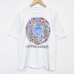 90s 半袖Tシャツ 国連 ホワイト L | 古着