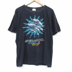 90s 半袖Tシャツ イルカ ブラック XL | 古着