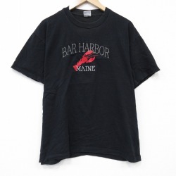 90s 半袖Tシャツ バーハーバー刺繍 ブラック XL | 古着