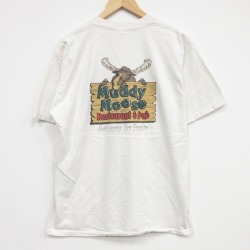 00s 半袖Tシャツ ムース 生成り ベージュ メンズL相当 | 古着